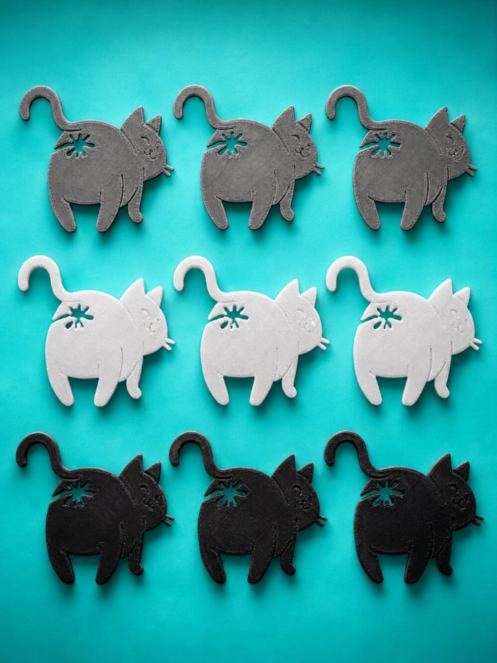Cat Butt Kitchen Bag Clips Reusable Bread Snack Cereal Chips Sealer Set of 3 - Picture 4 of 7